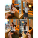 女宽松气质设计感长袖 pusumede 木耳边立领衬衫 法式 衬衣 时代新贵