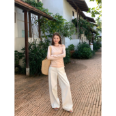 女复古小众长裤 pusumede 设计感阔腿牛仔裤 解构分割 现货7折