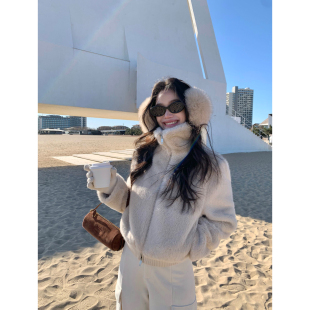 慵懒毛毛外套 高级感宽松柔糯仿皮草女气质短款 pusumede 云端触感