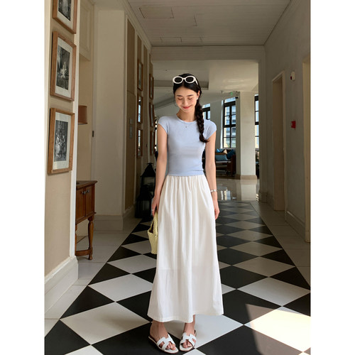 白色半身裙女夏季a字长裙
