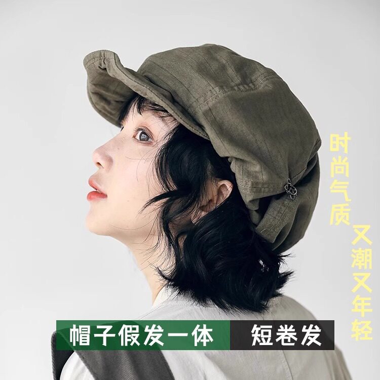 假发帽子一体女2026新款仿真人