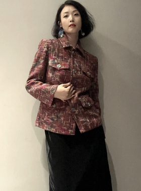 意大利进口花纱气质格调精致修身小香外套MC8999