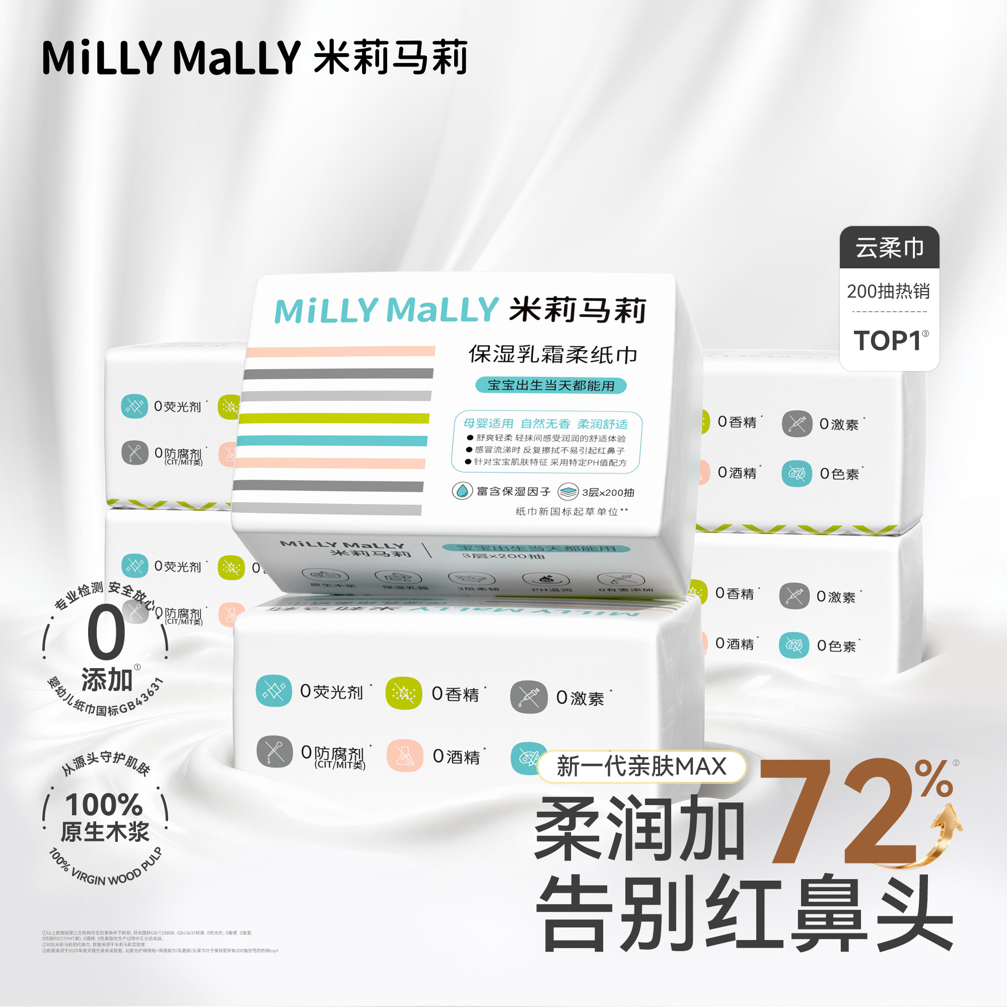 200抽大包米莉马莉婴儿乳霜柔纸巾云柔巾小宝宝专用保湿抽纸鼻涕,洗护清洁剂/卫生巾/纸/香薰,保湿纸巾/乳霜纸/云柔巾,淘宝优惠券,粉丝福利购,淘宝优惠卷