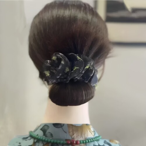 云朵泡泡褶皱碎花丸子头抓夹发饰2026新款高级感后脑勺头发发夹女