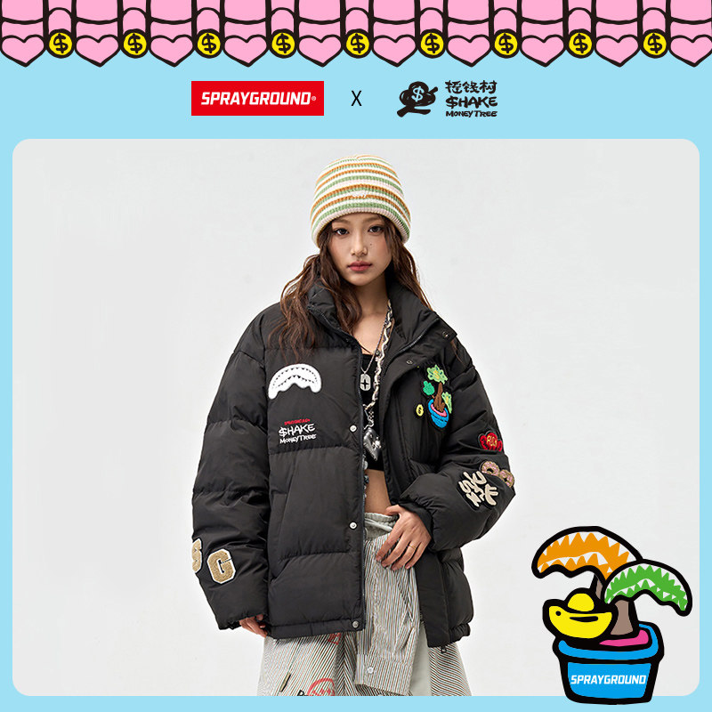 SG鲨鱼嘴X摇钱树联名羽绒服外套