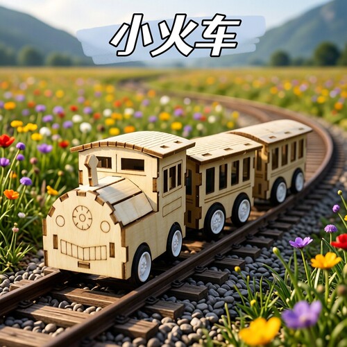 创意木质小火车diy制作材料包