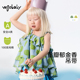 小童女宝宝纯棉甜美花边上衣童装 woobaby女童吊带背心24夏季 新款