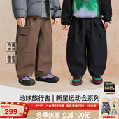 沐言同款 woobaby儿童加绒工装 裤 男女童25冬季 防水透湿保暖C型裤