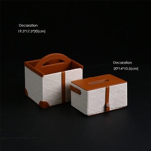 电视遥控器客厅玄关 Pian@古董白珍珠浮雕皮革纸巾盒 不止 Loro