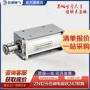 分合闸电磁铁ZN12真空断路器长行程推拉式直流DC220V 247欧姆