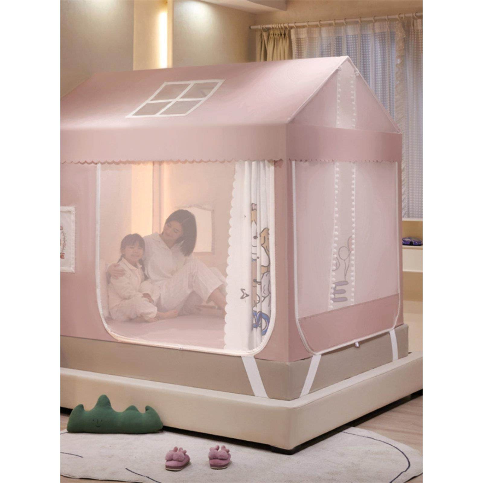 可定制儿童蚊帐防摔蒙古包新款2024家用卧室内公主床上帐篷床帘缦