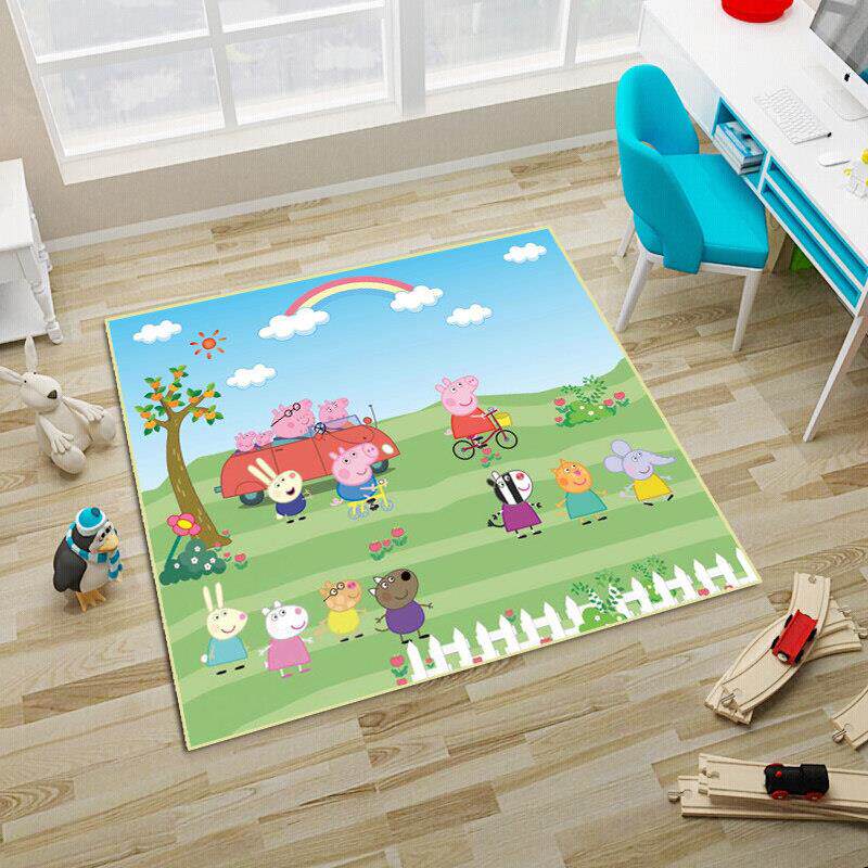 正方形可爱卡通儿童地毯客厅卧室地垫电脑椅书桌转椅吊篮帐篷垫子