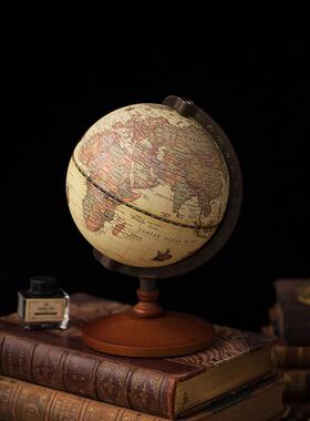 覆古欧式风格摆件书房装饰办公室英文地球仪万象仪家居摄影道具