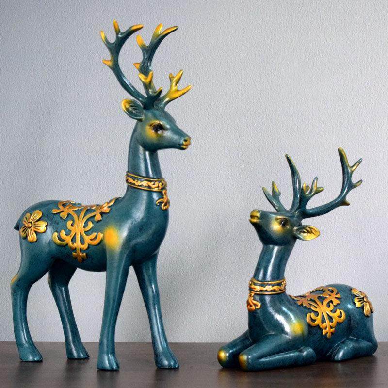招财鹿树脂摆件工艺品梅花情侣麋鹿家居客厅电视柜酒柜装饰品玄关,家居饰品,装饰摆件,淘宝优惠券,粉丝福利购,淘宝优惠卷