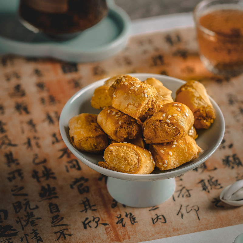 午喵 肉松一口酥黄金酥饼 休闲茶点酥香小点心办公室网红零食150g