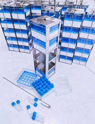 液氮罐提篮冻存架细胞冻存盒25格