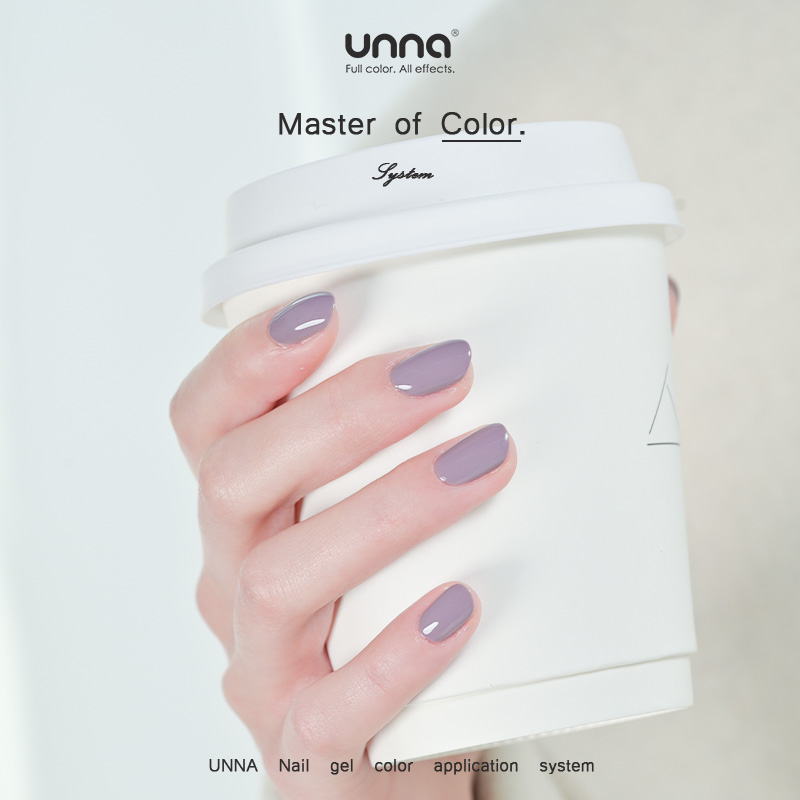 UNNA莫兰迪色淡雅紫甲油胶