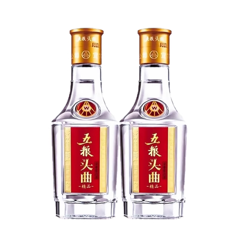 五粮液五粮头曲精品酒45度浓香型白酒100ml*2瓶口粮酒纯粮食酿造