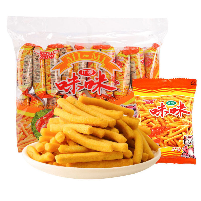 咪咪虾味条薯片90后怀旧网红小吃零食童年休闲食品大全礼包