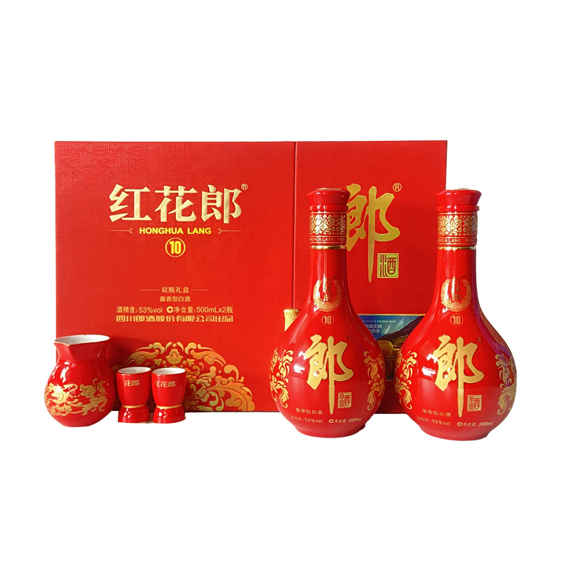 郎红花郎红十礼盒酱香型53度双瓶