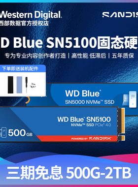WD/西部数据闪迪固态硬盘1t西部蓝盘SN5100 500G 1t/2t sn5000ssd