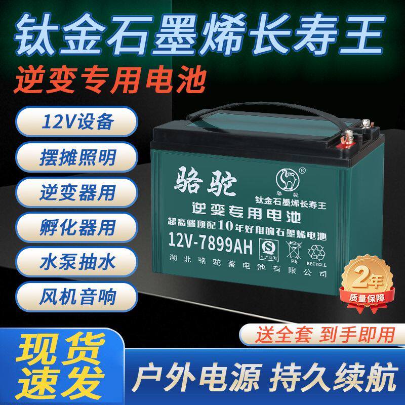 12V电瓶100A30安大容l量夜市摆摊灯箱专用干电瓶铅酸骆驼蓄电池