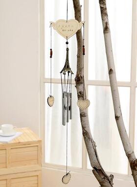 C1413 AM376巴黎铁塔金属管风铃 木质卡通小熊祝福语 学生礼品定