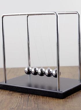 木头底座金属支架牛顿摆大方守恒摆球撞球金属工艺品牛顿摇篮定制