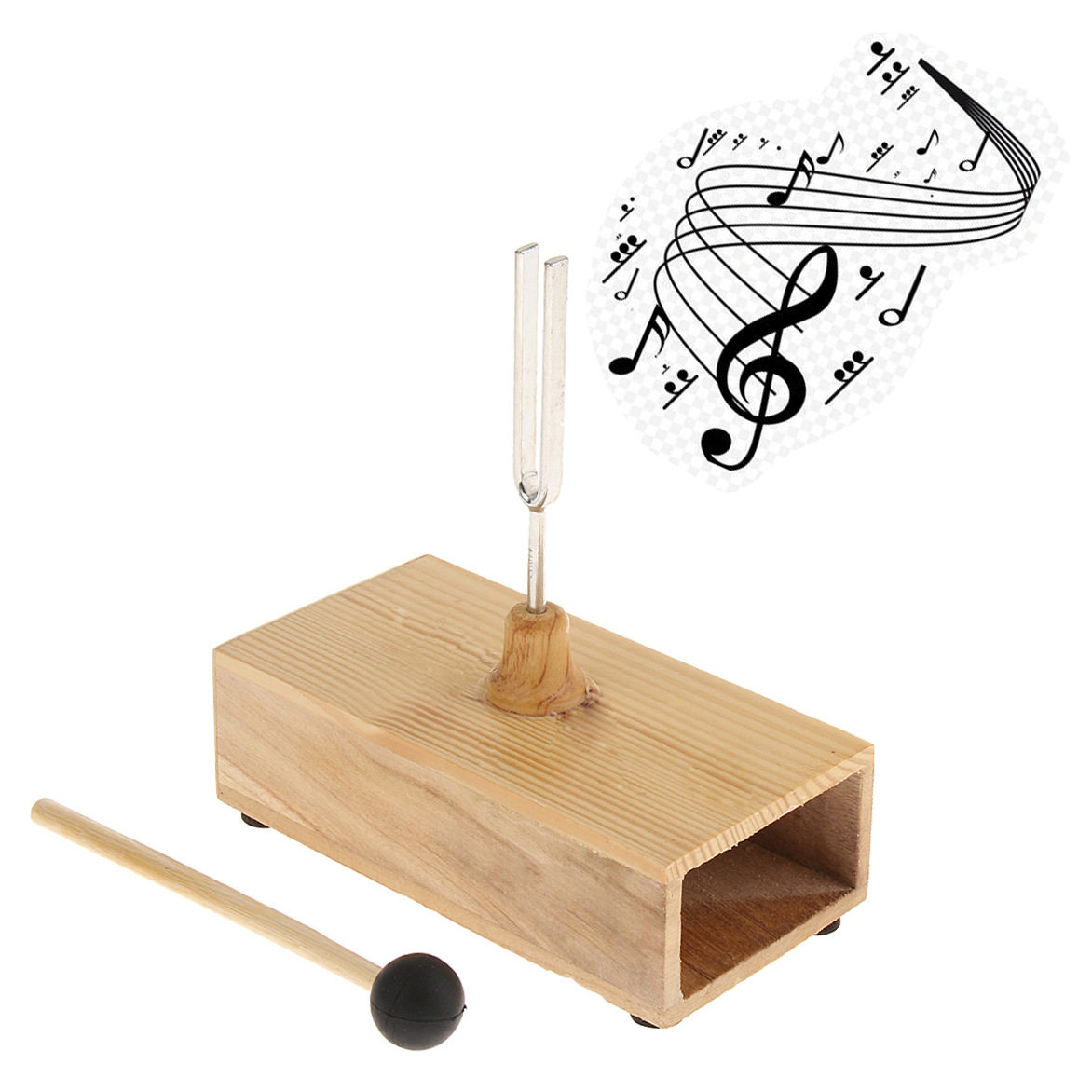 512hz音叉 敲击棒 带木制共鸣箱 音乐学习教具