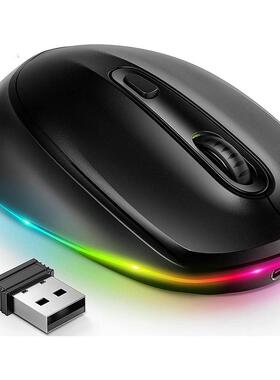 2.4G无线鼠标 1600dpi 人体工程学RGB可充电电脑鼠标办公现货定制