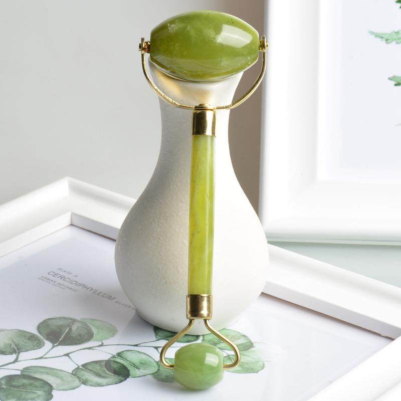 脸部眼部器滚轮玉石推脸器复古岫玉家用式手拿按摩脸部棒定制