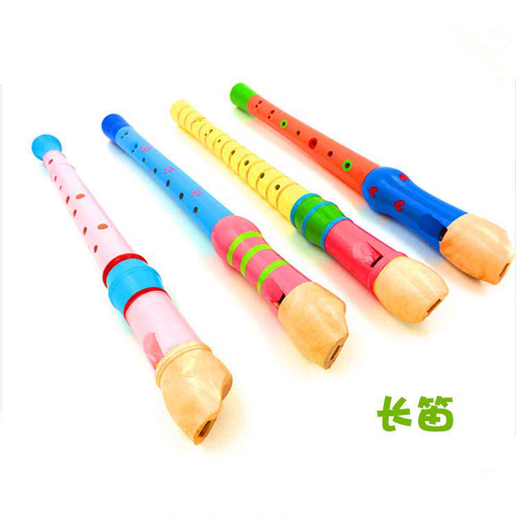 木制卡通32cm长笛 木质儿童竖笛笛子 婴幼儿早教吹奏乐器定制
