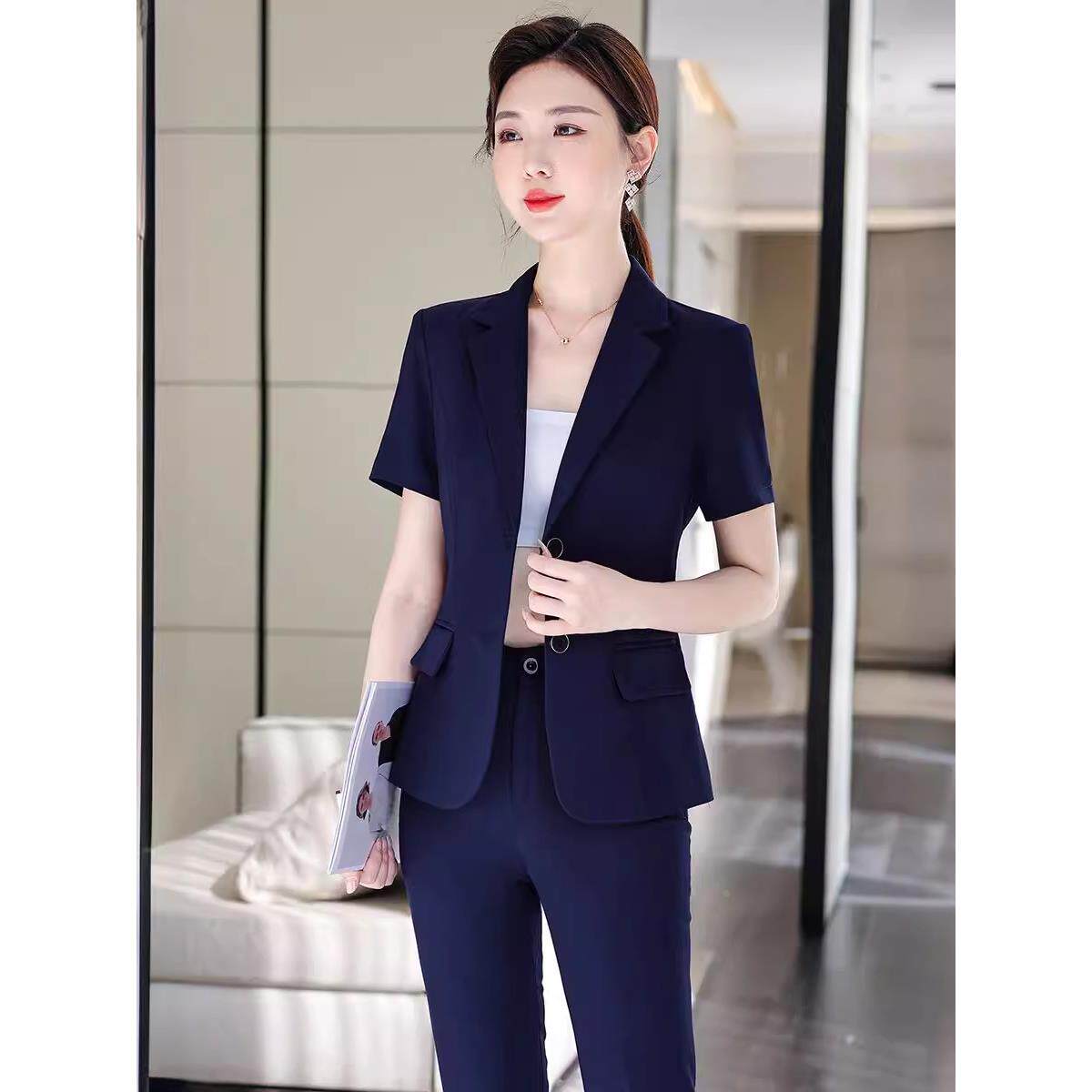 2026春夏短袖西装外套女款修身显气质OL西服 时尚洋气休闲正装