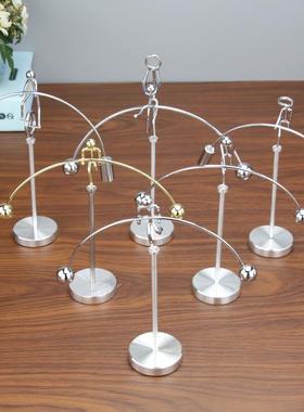 创意趣味球金属小铁人摆件举重平衡减力玩具学生礼品厂定制