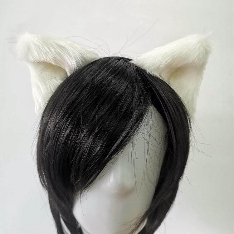 手作猫耳动漫仿真兽耳头箍KC可爱毛绒耳朵洛丽塔动物发箍定制