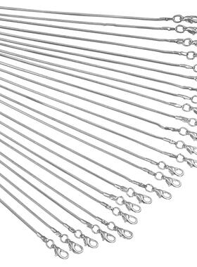 1.2mm铜镀白K项链蛇骨链 镀金银链条项链12条1打 芝麻链 盒子定制