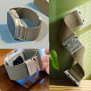 适用iwatch S10987透气弹力4146mm腕带watchultra手表带定制