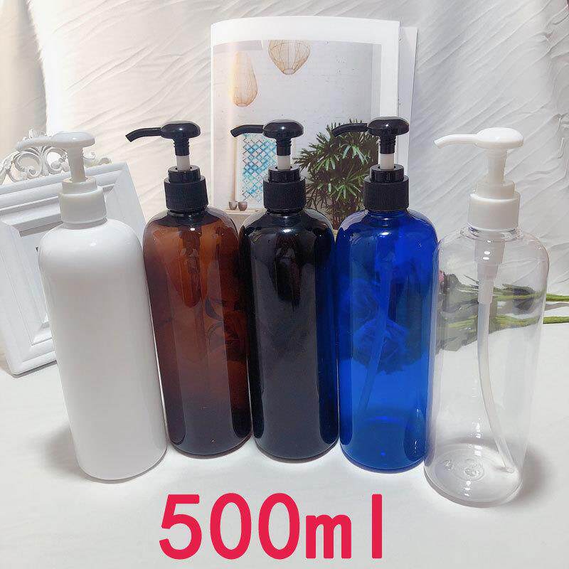 500ml 圆肩按挤压泵分装瓶替换酒店洗手液洗发水沐浴露按压乳液瓶