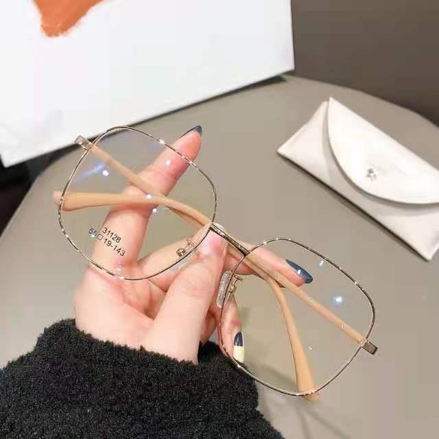 复古大框眼镜架网红女全框显多边形眼镜架金属31128定制