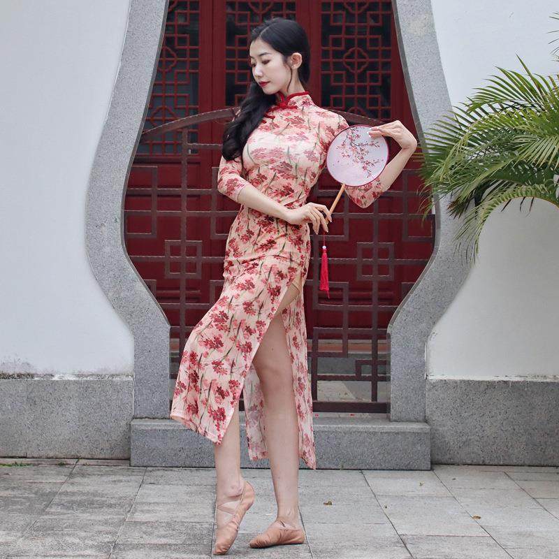 古典舞旗袍连衣裙现代舞蹈服古风多情种2025新款肚皮舞演出练功服