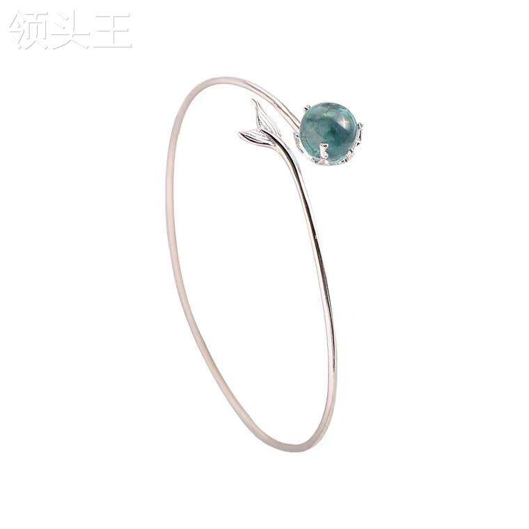 S925银人鱼泡沫手链女超仙学生人鱼泪鱼尾手镯森系冷淡人鱼姬手链