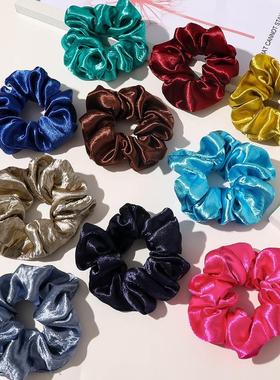 奇阅欧美亮色缎面布艺大肠发圈日韩闪光丝绒大肠圈B204