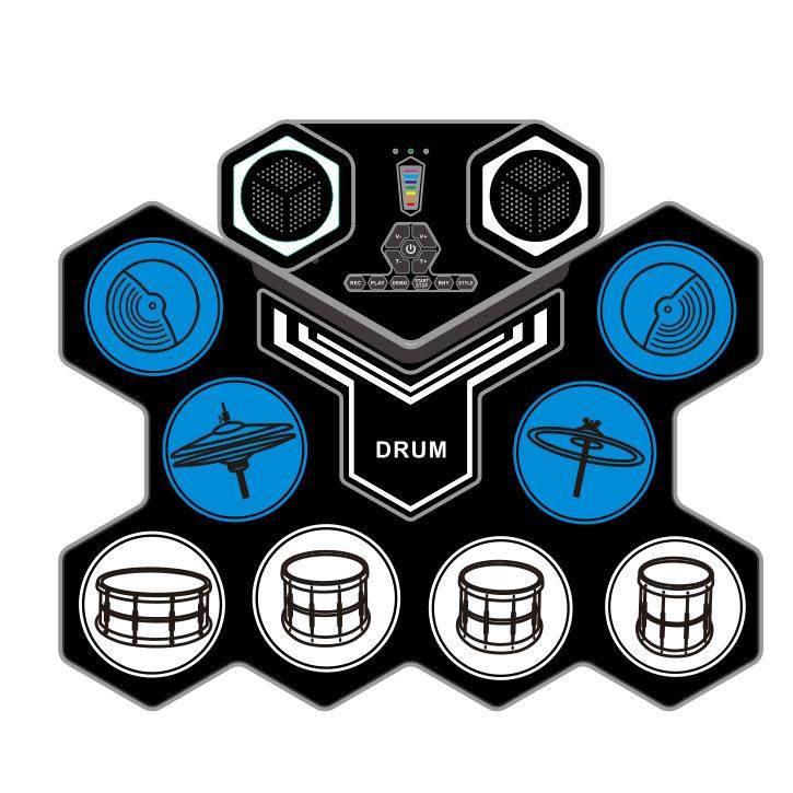 2025款桌面鼓带音响锂电便携式架子鼓 蓝牙儿童练习鼓 手卷电子鼓