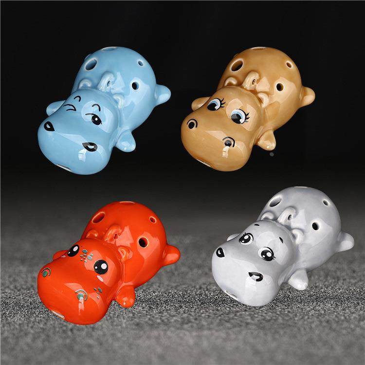 卡通非洲河马陶笛6孔学校教学初学入门乐器口哨笛子演奏六孔ac调