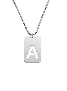 姓氏姓名英文字母军牌项链镂空男女个性简约钛钢情侣吊坠百搭定制