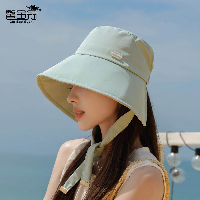 夏季休闲百搭遮阳帽子女户外骑车遮脸防晒帽环绕大檐显脸小渔定制