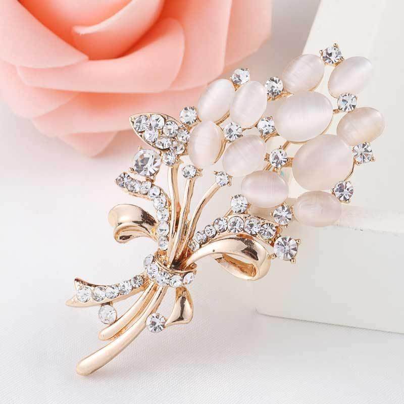 韩版高档镶钻花朵胸针胸花女百搭职业女装毛衣开衫别针配饰定制