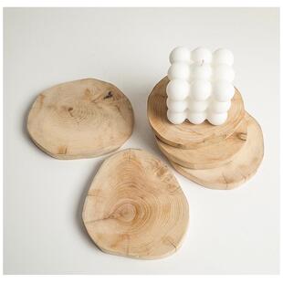 北欧ins风原木杯垫实木头餐垫木质隔热垫木制咖啡复古拍摄定制