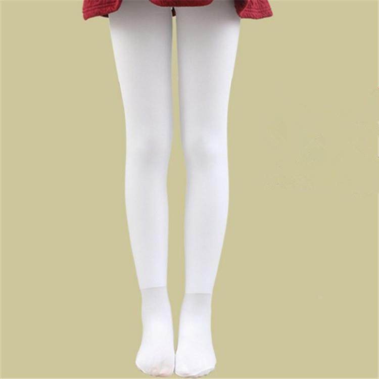 厂家秋冬900d加绒加厚儿童舞蹈袜脚底分层白色跳舞大袜打底裤