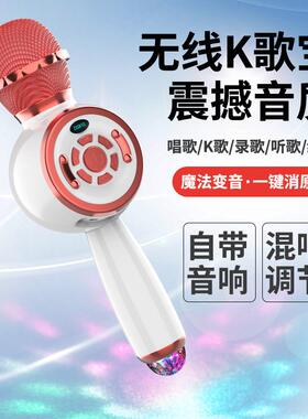k歌蓝牙麦克风 DS810工厂直销私模马卡龙蓝牙话筒音响一体机K歌宝
